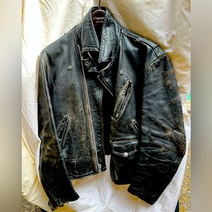 Leather biker jacket - really, really broken in!